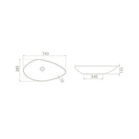 Cerastyle Olive Tezgah Üstü Lavabo 75×38 cm - 4