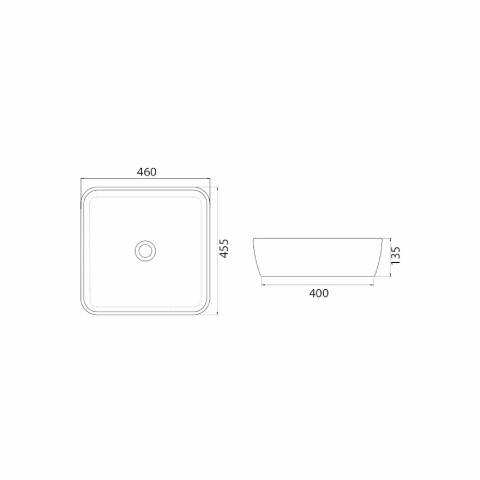Cerastyle One Tezgah Üstü Lavabo 46x46 cm - 3