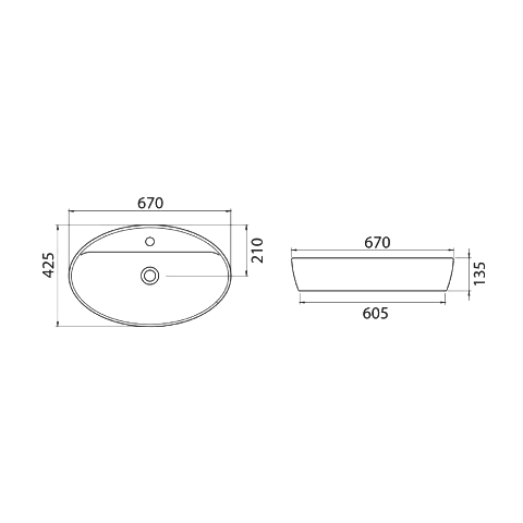 Cerastyle One Tezgah Üstü Lavabo 67×42 cm - 4
