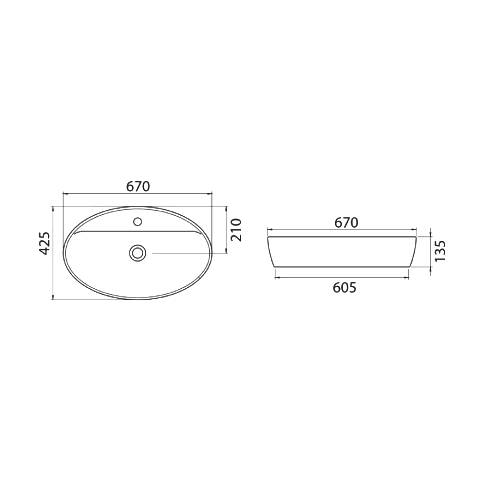 Cerastyle One Tezgah Üstü Lavabo 67×42 cm - 4