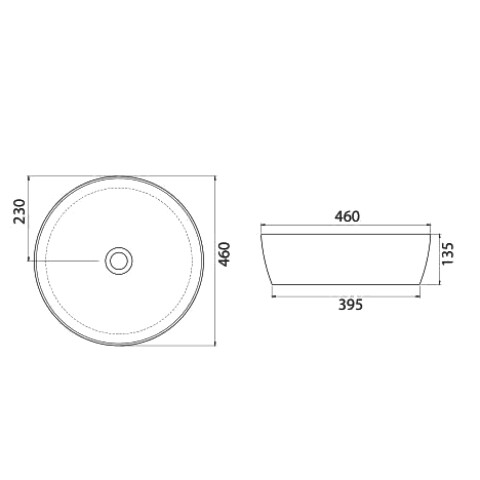 Cerastyle One Tezgah Üstü Yuvarlak Lavabo 46 cm - 2