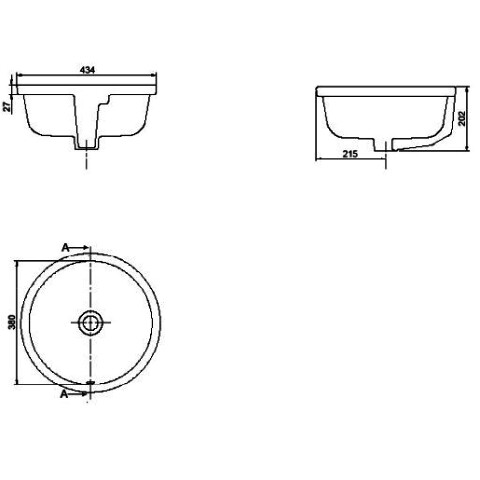 Cerastyle Suit Tezgah Altı Lavabo 38 cm - 3