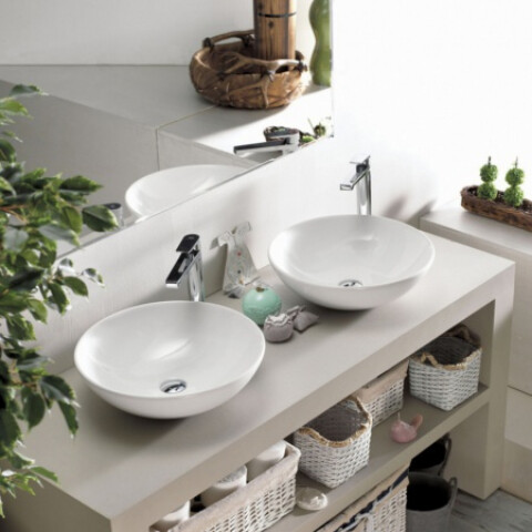 Cerastyle Zero Tezgah Üstü Yuvarlak Lavabo 46 cm - Cerastyle
