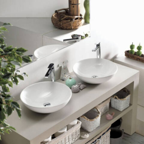 Cerastyle Zero Tezgah Üstü Yuvarlak Lavabo 46 cm - 1