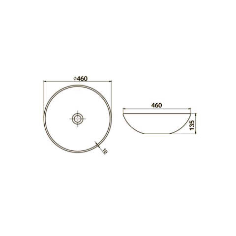 Cerastyle Zero Tezgah Üstü Yuvarlak Lavabo 46 cm - 3