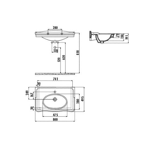 Creavit Antik Lavabo 50x80 cm - 2