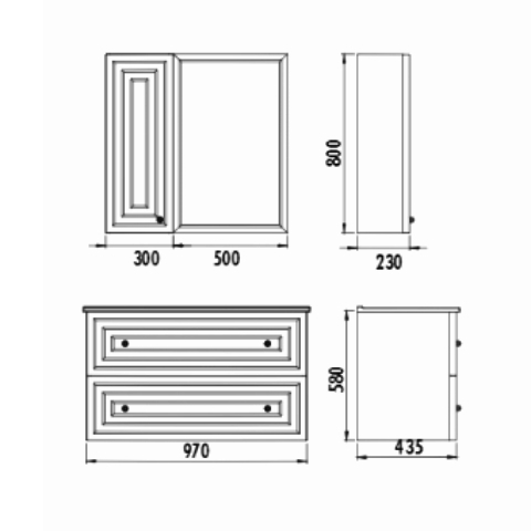 Creavit Kayra 100 cm Çekmeceli Banyo Dolabı Mat Safir Mavi - 2