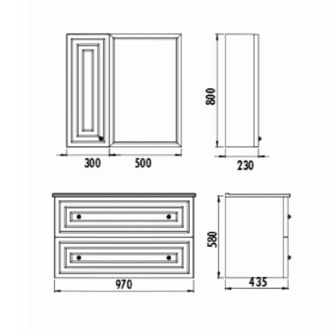 Creavit Kayra 100 cm Çekmeceli Banyo Dolabı Mat Safir Mavi - 2