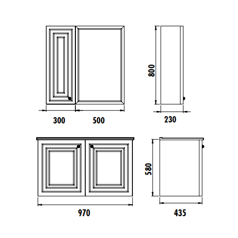 Creavit Kayra 100 cm Kapaklı Banyo Dolabı Mat Beyaz - 2