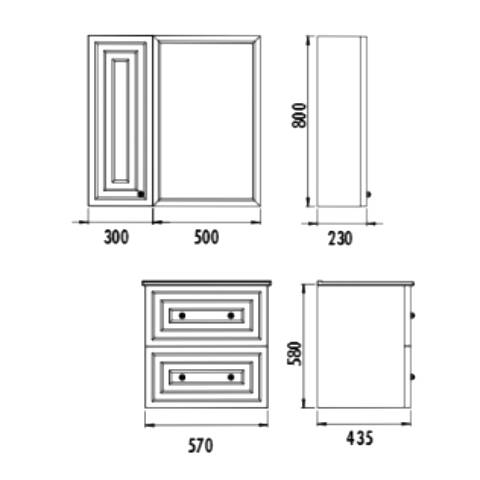 Creavit Kayra 60 cm Çekmeceli Banyo Dolabı Mat Beyaz - 2