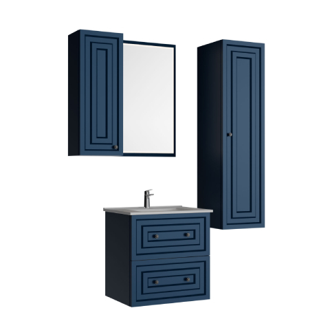 Creavit Kayra 60 cm Çekmeceli Banyo Dolabı Mat Safir Mavi - Creavit