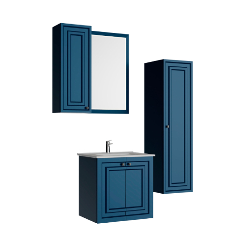Creavit Kayra 60 cm Kapaklı Banyo Dolabı Mat Safir Mavi - Creavit