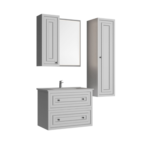 Creavit Kayra 80 cm Çekmeceli Banyo Dolabı Mat Beyaz - 2