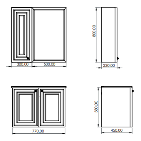 Creavit Kayra 80 cm Kapaklı Banyo Dolabı Mat Beyaz - 2
