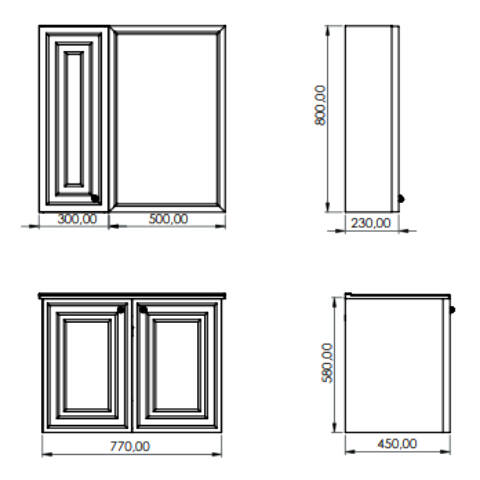 Creavit Kayra 80 cm Kapaklı Banyo Dolabı Mat Beyaz - 2
