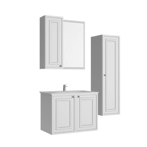 Creavit Kayra 80 cm Kapaklı Banyo Dolabı Mat Beyaz - 1