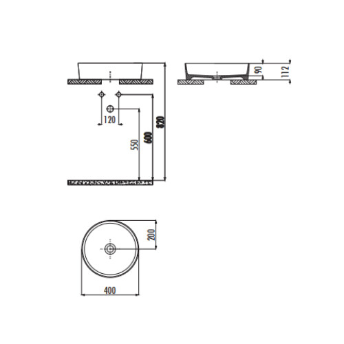 Creavit Loop Yuvarlak Çanak Lavabo Beyaz 40 cm - 3