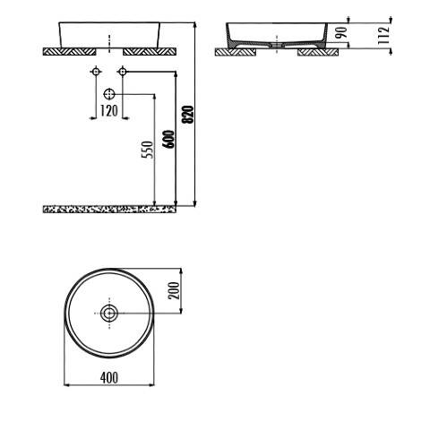 Creavit Loop Yuvarlak Lavabo Mat Siyah 45 cm - 2