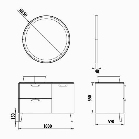 Creavit Patara 100 cm Banyo Dolabı Mat Yeşil - 2