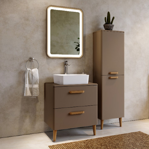 Creavit Patara 60 cm Banyo Dolabı Mat Cappucino - Creavit