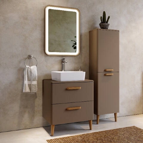 Creavit Patara 60 cm Banyo Dolabı Mat Cappucino - 1
