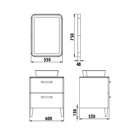 Creavit Patara 60 cm Banyo Dolabı Mat Yeşil - 2