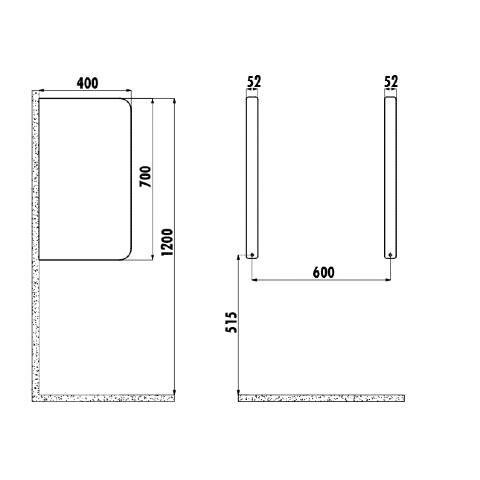 Creavit Pisuvar Ara Bölme TP690 Cappucino Mat - 2