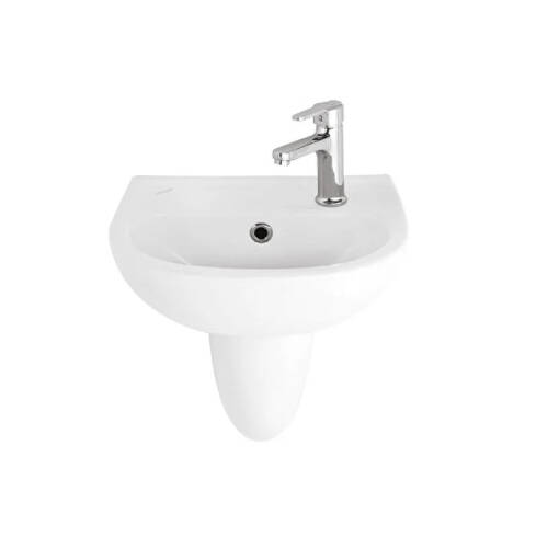 Creavit TP135 Sedef Kısa Yarım Ayaklı Oval Lavabo 29x35 cm - 1