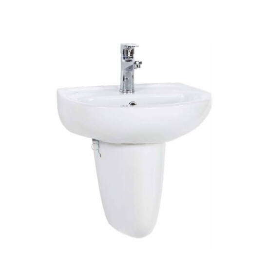 Creavit TP145 Sedef Kısa Yarım Ayak Oval Lavabo 36x45 cm - 1