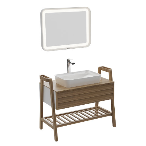 Creavit Truva 100 cm Banyo Dolabı Beyaz-Masif - Creavit
