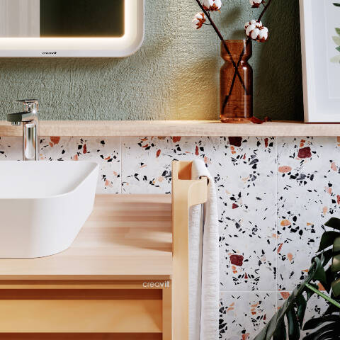 Creavit Truva 100 cm Banyo Dolabı Beyaz-Masif - 2