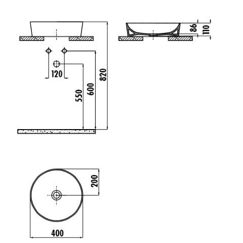 Creavit Ultra Yuvarlak Lavabo Beyaz 40 cm - 2