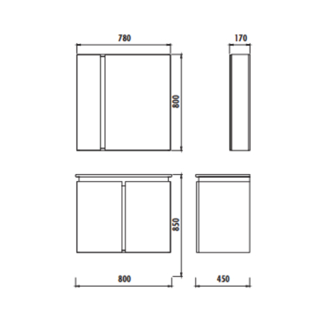 Creavit Verti 80 cm Banyo Dolabı - 3