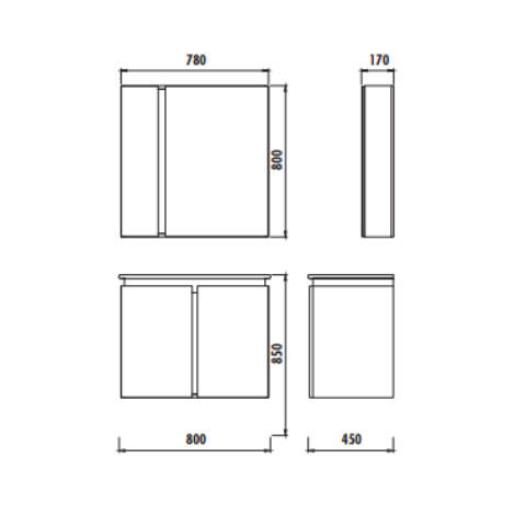 Creavit Verti 80 cm Banyo Dolabı - 3