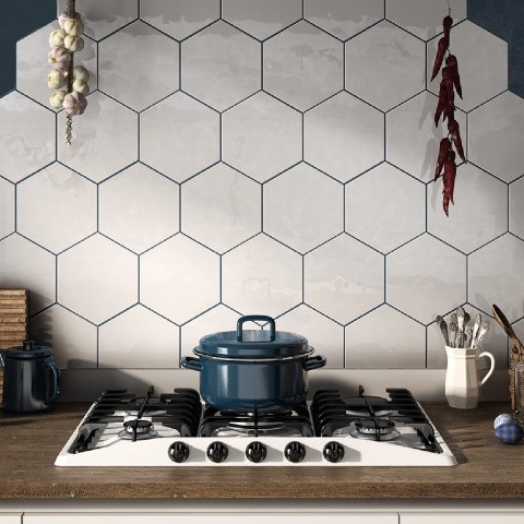 Equipe 17,5x20 cm Hexatile Blanco Brillo Beyaz Duvar Karosu - Equipe