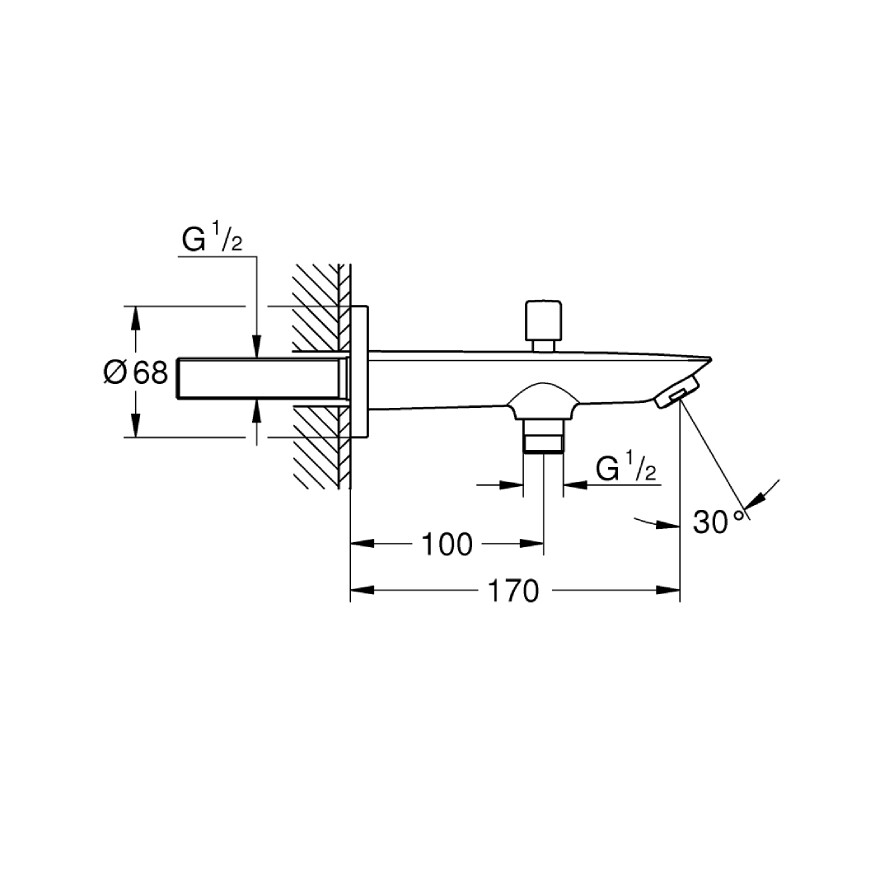 GROHE Baucosmopolitan Banyo/Duş Yön Değiştiricili Çıkış Ucu - 5