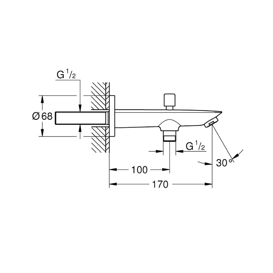 GROHE Baucosmopolitan Banyo/Duş Yön Değiştiricili Çıkış Ucu - 5