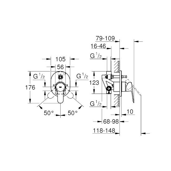 GROHE Bauedge Ankastre Banyo Bataryası - 3