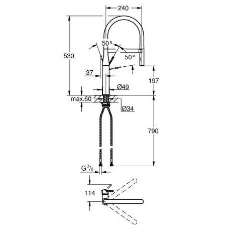 GROHE Essence New Professional Mutfak Bataryası Kırmızı - 5