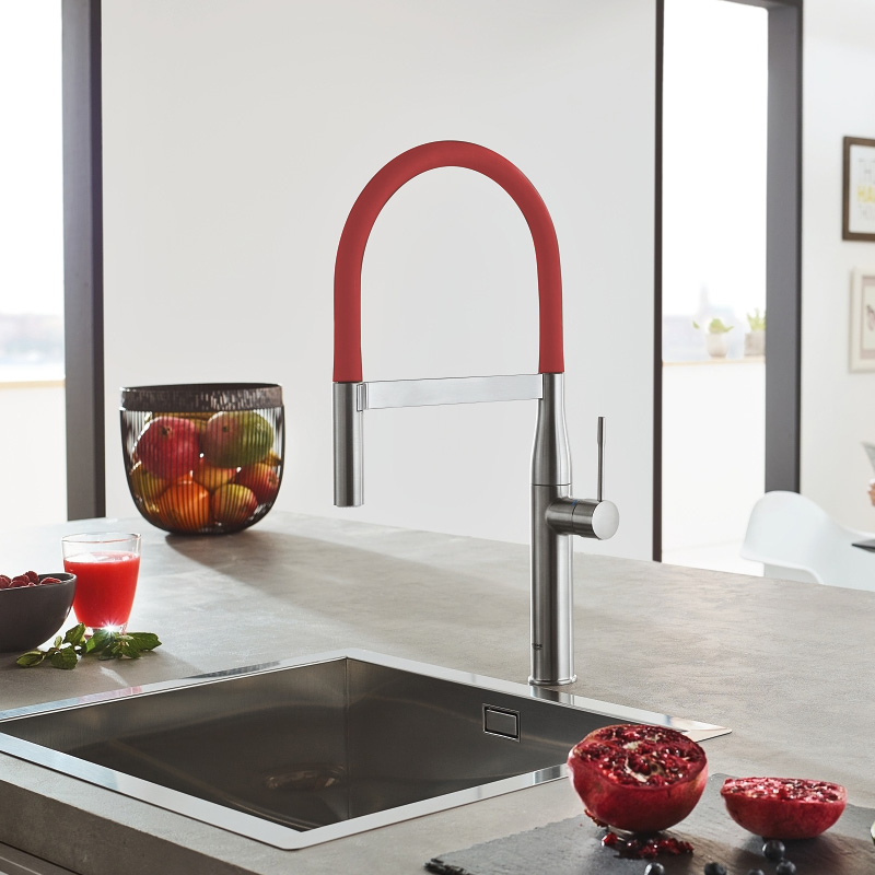 GROHE Essence New Professional Mutfak Bataryası Kırmızı - 2