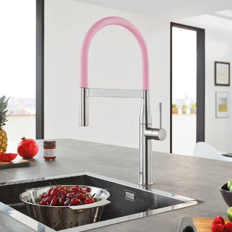 GROHE Essence New Professional Mutfak Bataryası Pembe - 2