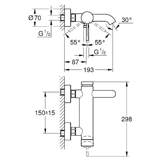 GROHE Essence Tek Kumandalı Banyo Bataryası Bakır - 2