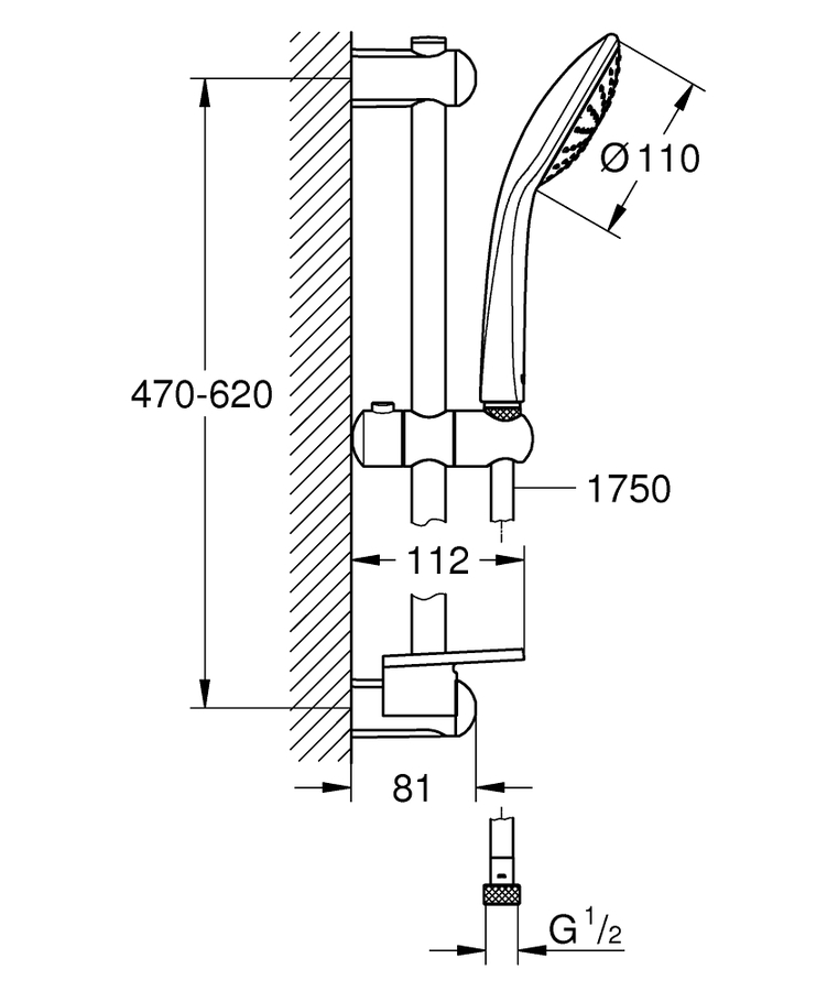 GROHE Euphoria 110 Mono Sürgülü Duş Seti - 2