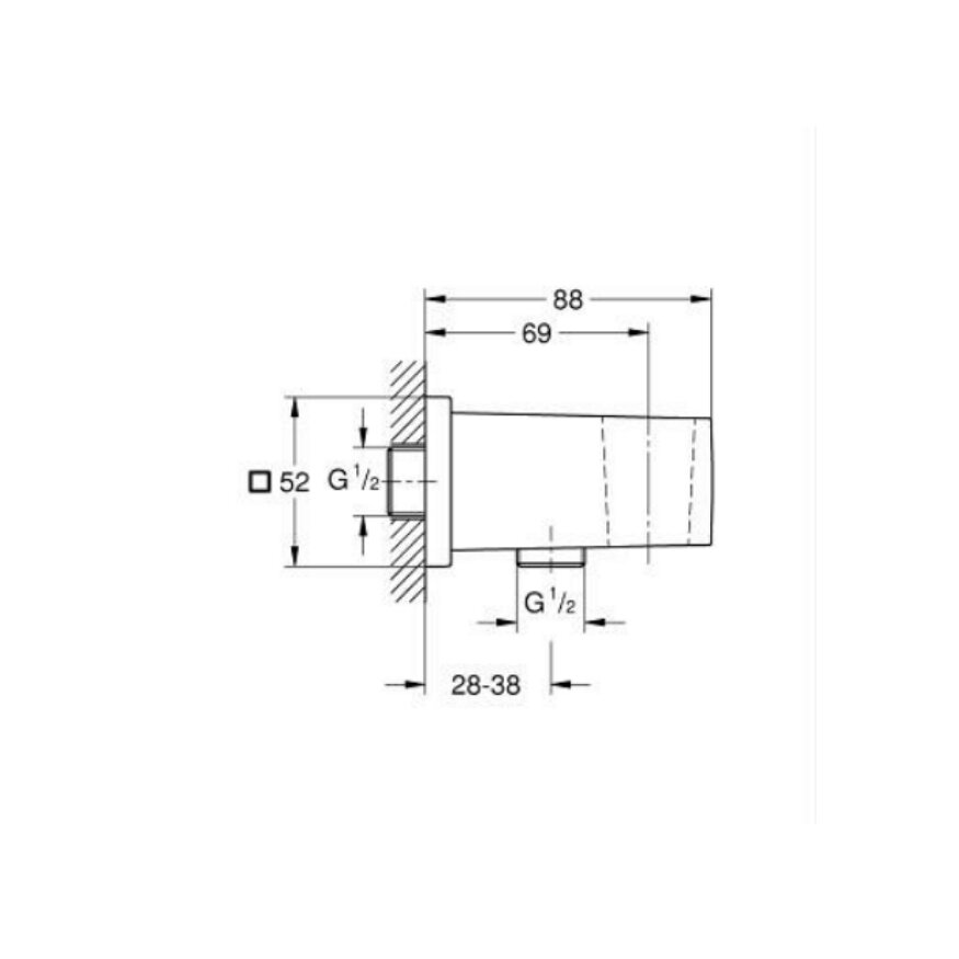 GROHE Euphoria Cube Askılı Duş Çıkış Dirseği 26370000 - 4