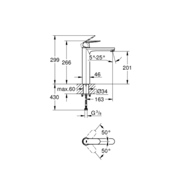 GROHE EuroCosmo Tek Kumandalı Lavabo Bataryası XL-Boyut - 3
