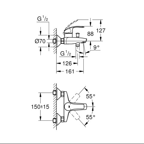 GROHE Eurosmart Tek Kumandalı Banyo Bataryası - 2