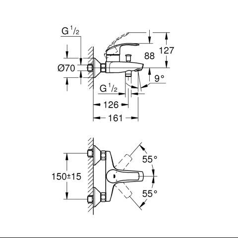 GROHE Eurosmart Tek Kumandalı Banyo Bataryası - 2