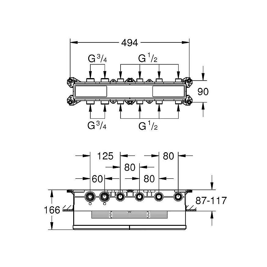 GROHE Grohtherm Aqua Tiles Ankastre Termostatik Sıva Altı Montaj Kutusu 1068810000 - 4