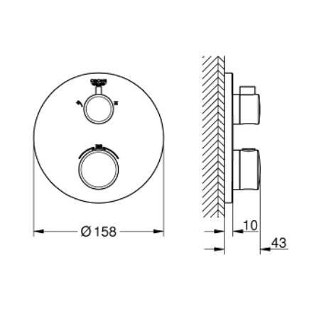 GROHE Grohtherm Termostatik Banyo / Duş Bataryası Yuvarlak - 2