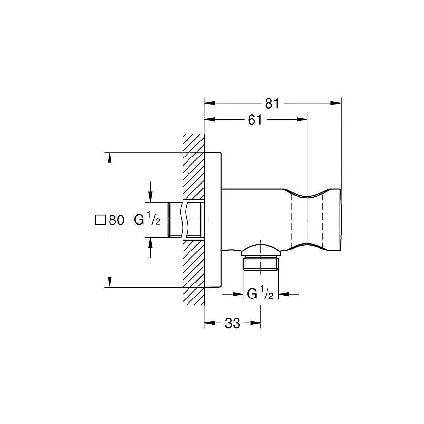 GROHE Rainshower Aqua Askılı Duş Çıkış Dirseği 107059DL00 - 3